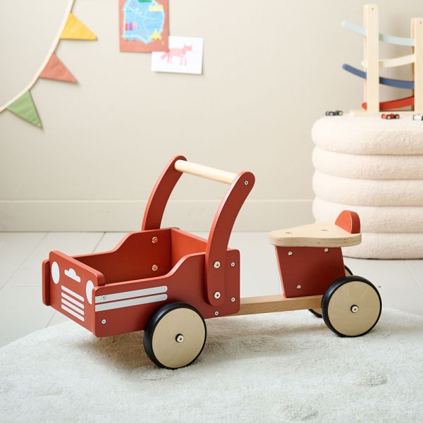 DRAISIENNE EN BOIS «VROUM» | ROUGE