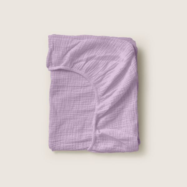 Drap housse 90x200 violet en tissu doux par Petite Amélie