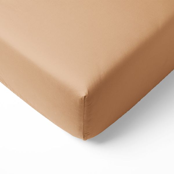 Drap housse bebe 60x120 caramel coton biologique par Petite Amélie