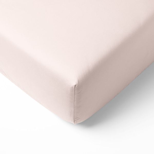 Drap housse 1 personne 90x200 rose coton biologique par Petite Amélie