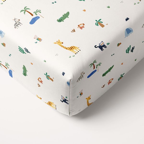 DRAP-HOUSSE 80 X 160 CM «SAFARI» | BLANC