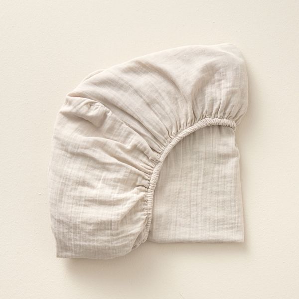 drap housse enfant 70x140 gris gaze de coton Petite Amélie