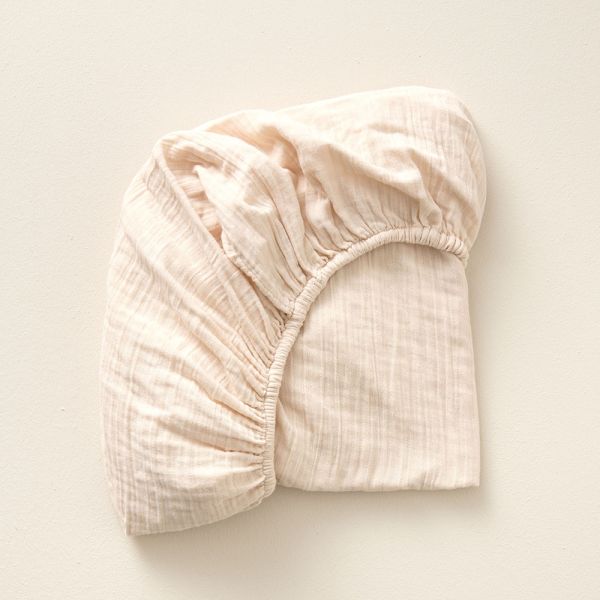 drap housse enfant 70x140 rose clair gaze de coton Petite Amélie