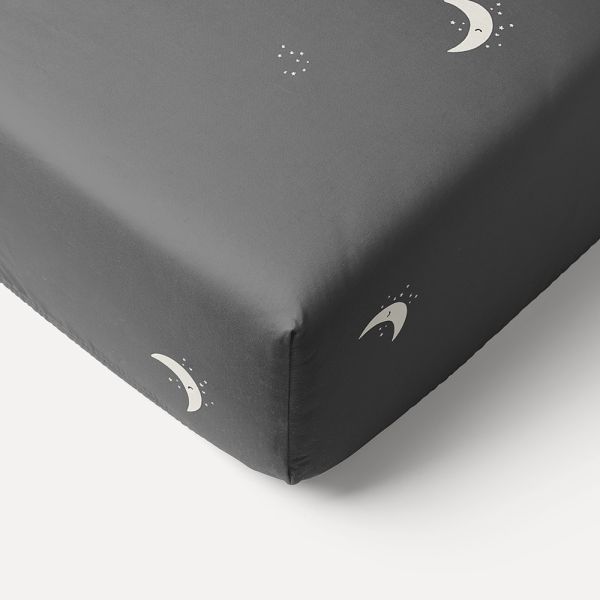 Drap housse "Lune" 70x160 cm - Gris anthracite