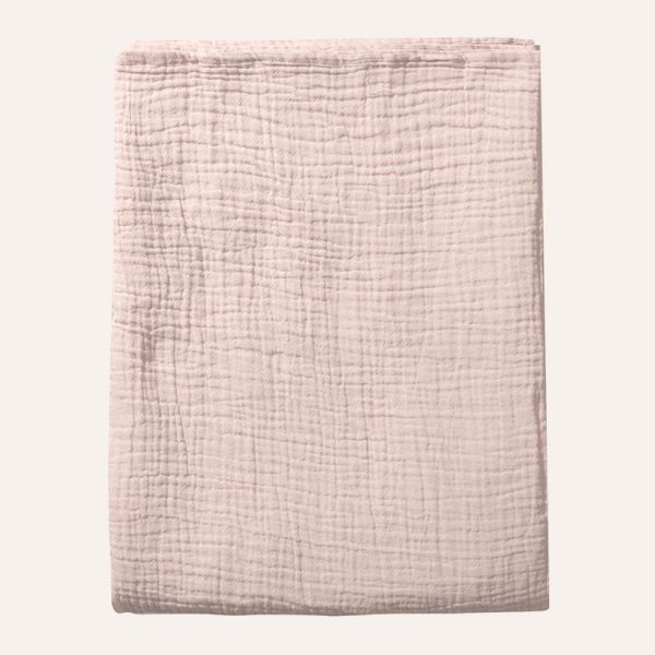 DRAP PLAT EN GAZE DE COTON / COUVERTURE D'EMMAILLOTAGE | 100 x 140 CM | ROSE CLAIR