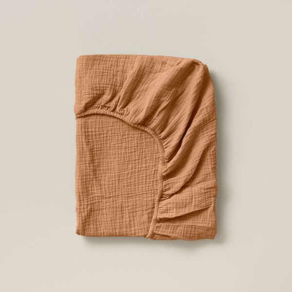  Draps housse 80x160 cm en coton et caramel par Petite Amélie