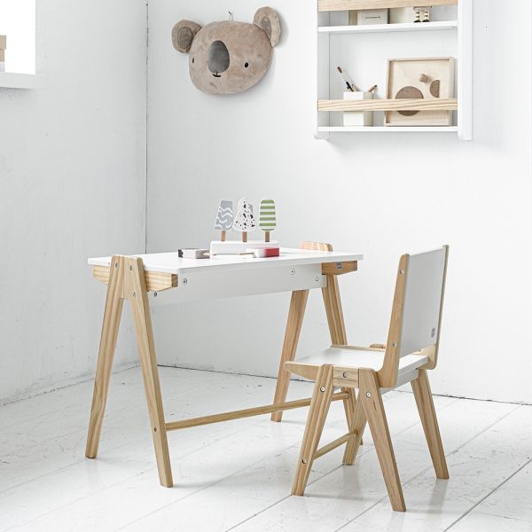 ensemble table et chaise petite bois blanc amelie