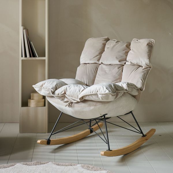 Fauteuil À Bascule pour La Chambre de Bébé, Fauteuil À Bascule Moderne avec  Dossier Haut pour La Chambre À Coucher, Le Bureau et Le Salon, À Utiliser  avec Un Petit Pouf (