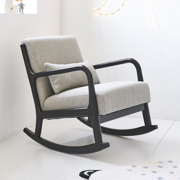 Fauteuil à bascule pour chambre bébé "Noisette" | Gris & Noir