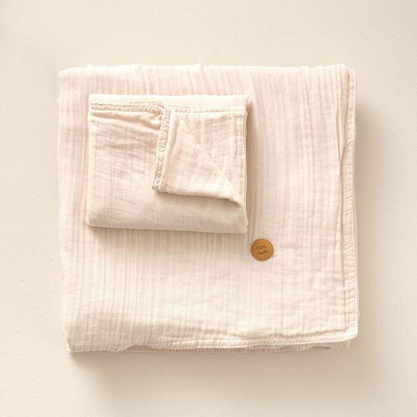 gaze de coton 120x150 rose clair pastel pette amelie