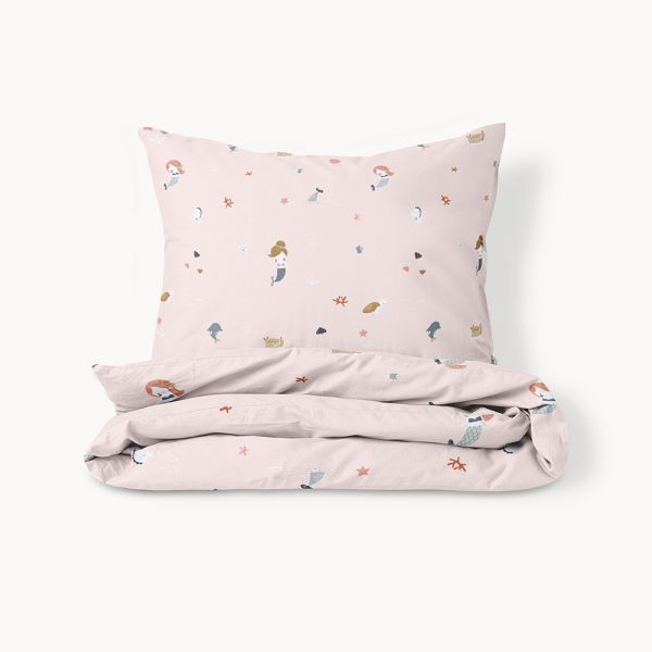 housse de couette 120x150 enfant sirene rose fille Petite Amélie