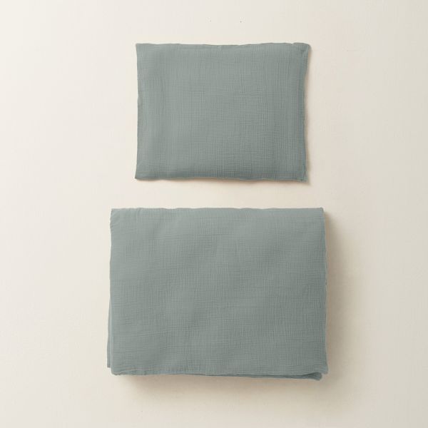 housse de couette enfant verte gaze de coton 120x150 Petite Amélie