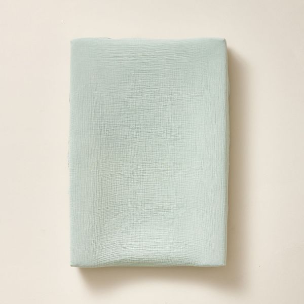 Housse pour matelas à langer gaze de coton bio | Vert 