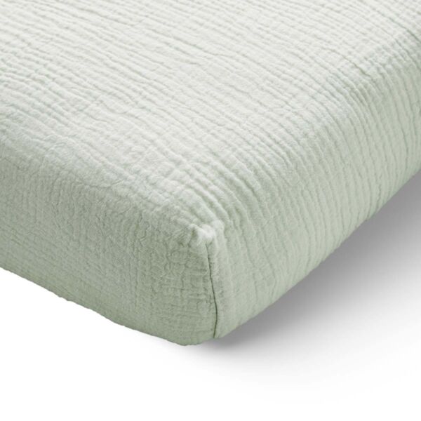 Drap housse enfant 70x140 gaze de coton | Vert