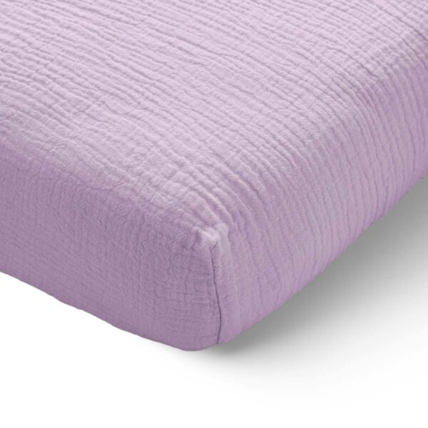 Drap-housse 90 x 200 cm gaze de coton | violet