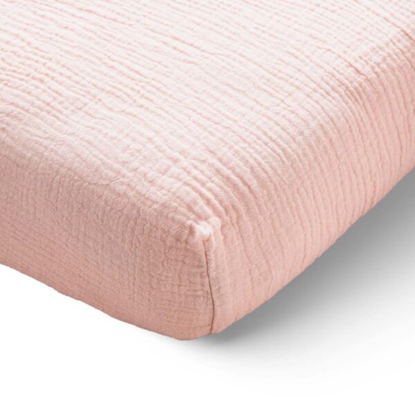 DRAP HOUSSE 40/45 x 90 cm| 100% GAZE DE COTON BIOLOGIQUE | ROSE