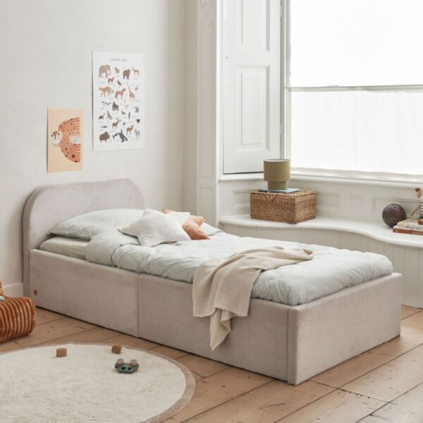 Lit enfant matelassé «Leandre» | 90 x 200 cm | Beige