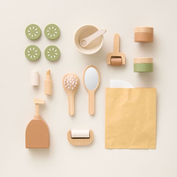 Geteawily Kit de Jouets pour Coiffeur,Jouets de Coiffure en Bois Am