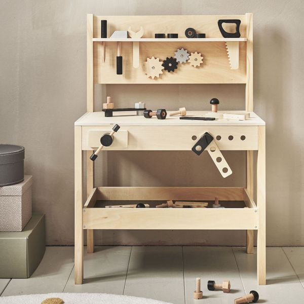 Établi jouet bois et noir - 41 accessoires inclus