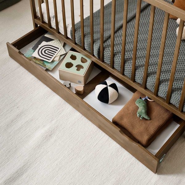 Tiroir lit bébé «Hêtre» rangement | 60 x 120 cm | Cocoa