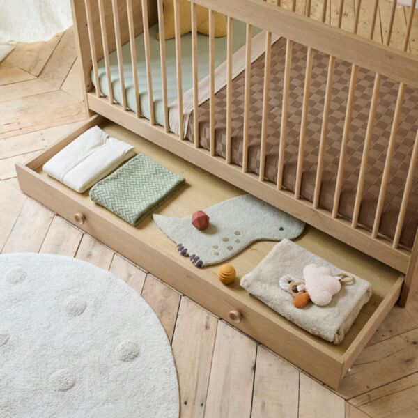 Tiroir de rangement pour lit bébé évolutif «Chêne» | 70 x 140 cm