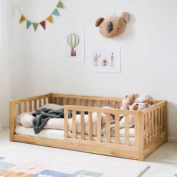 LIT MONTESSORI AU SOL «NID» | 70 X 140 CM | NATUREL