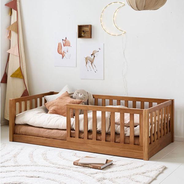 LIT MONTESSORI AU SOL «NID» | 70 X 140 CM | NOYER