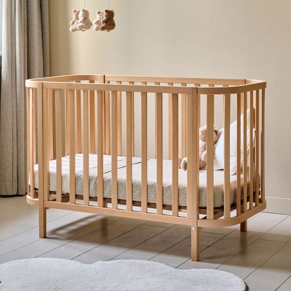 LIT BÉBÉ OVALE «COCOON» | 60 X 120 CM | NATUREL