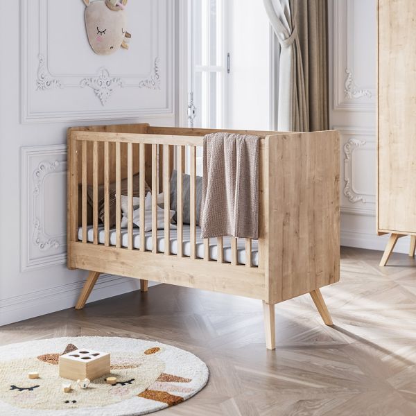 Lit bébé évolutif 70x140 ♥ Gris ♥ Bois ✓ Transformable