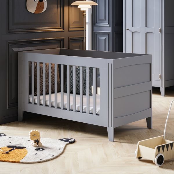 Chambre bébé duo MILENNE en bois Gris : design et évolutive