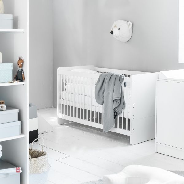 Lit enfant extensible «BRUME» en blanc ✔️ Petite Amélie