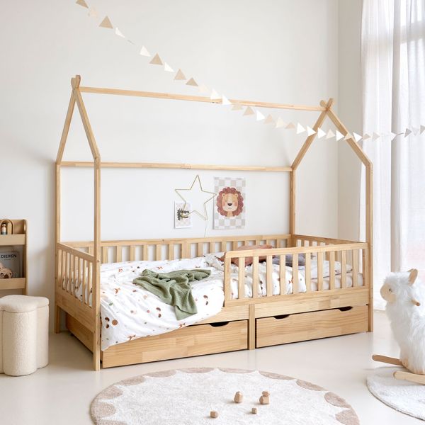 Lit cabane «Rêve» enfant | 90 x 200 cm | naturel