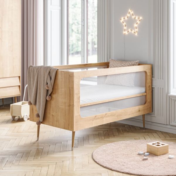 Lit bébé évolutif 70x140 ♥ Gris ♥ Bois ✓ Transformable