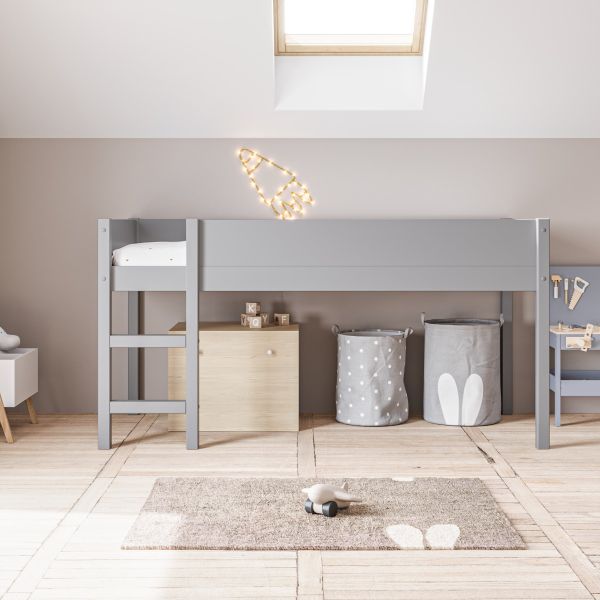 Lit enfant en gris et bois 90x200 cm par Petite Amélie