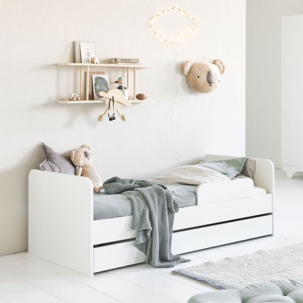 Lit enfant 70x140 «PLUME» brun noyer avec matelas ✔️ Petite Amélie