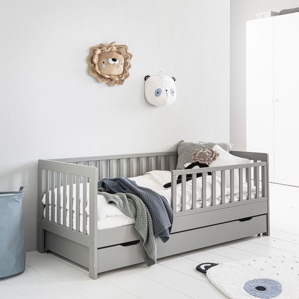 lit enfant tiroir plume gris 70x140 chambre enfant Petite Amélie