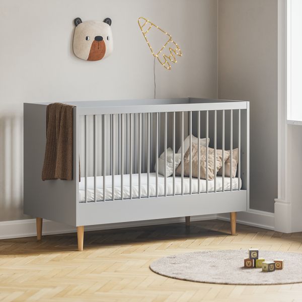 Lit bébé évolutif 70x140cm ETOILE | gris