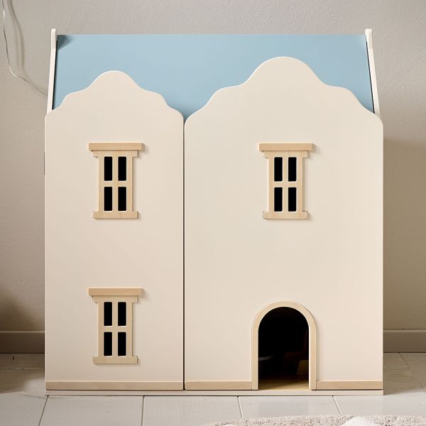 Maison de poupée en bois enfant 3 étages 17 accessoires méditerranéen  multicolore Teamson Kids