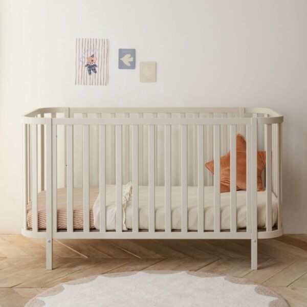 Lit bébé évolutif ovale «Cocoon» | 70 x 140 cm | Beige