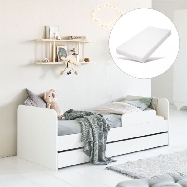 Nuage lit enfant avec un matelas 70x140 en blanc par Petite Amélie