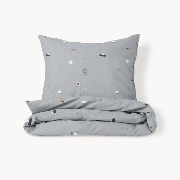 parure de lit 120x150 gris espace enfant Petite Amélie