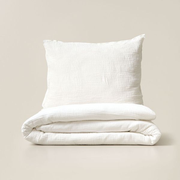 Parure de lit 140x200 cm en coton et blanc par Petite Amélie