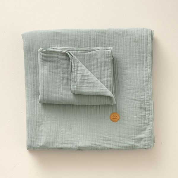 parure lit enfant vert 140x200 gaze coton bio Petite Amélie