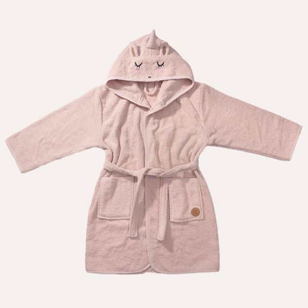 PEIGNOIR BÉBÉ LICORNE «LARA»| 80 - 86 CM | 1 - 2 ANS | ROSE CLAIR