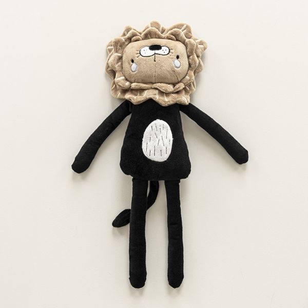 peluche lion 50cm xl noir beige noir Petite Amélie