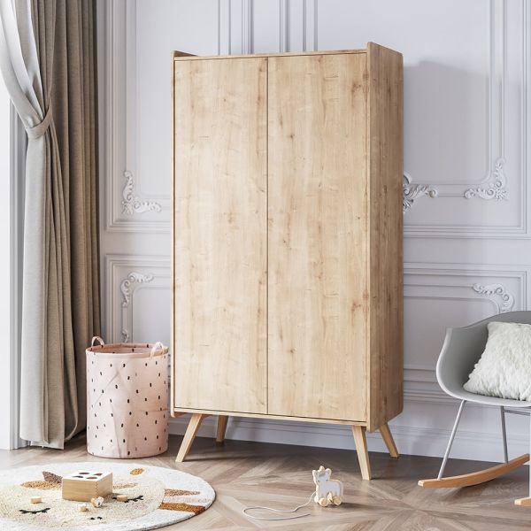 Armoire enfant rangement et penderie blanche Melo