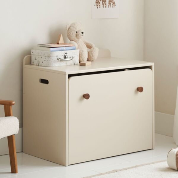 Coffre à jouets et table enfant « Lune » 2-en-1 | Beige 