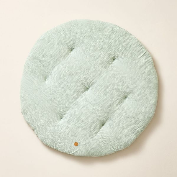 TAPIS DE JEU ROND Ø100 CM| GAZE DE COTON BIOLOGIQUE | VERT