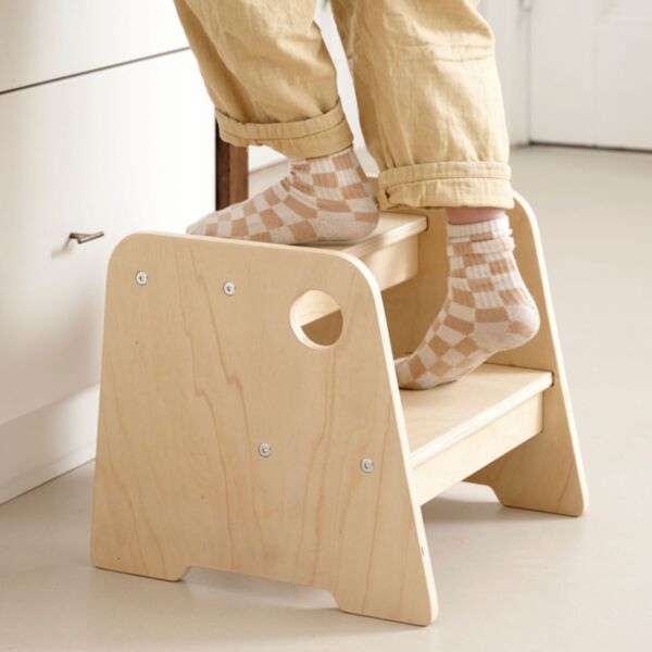 Marchepied enfant Montessori «Ellipse» | Naturel