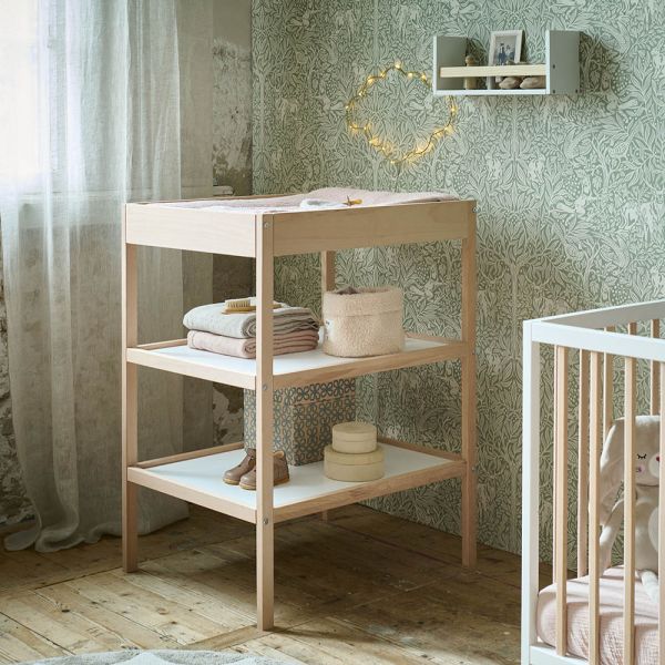 Table à langer en bois bébé commode naturel et blanc par Petite Amélie